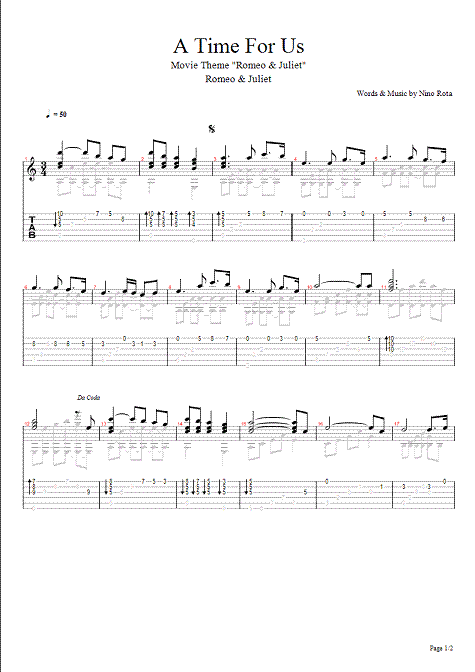 a time for us movie theme romeo & juliet - page 1