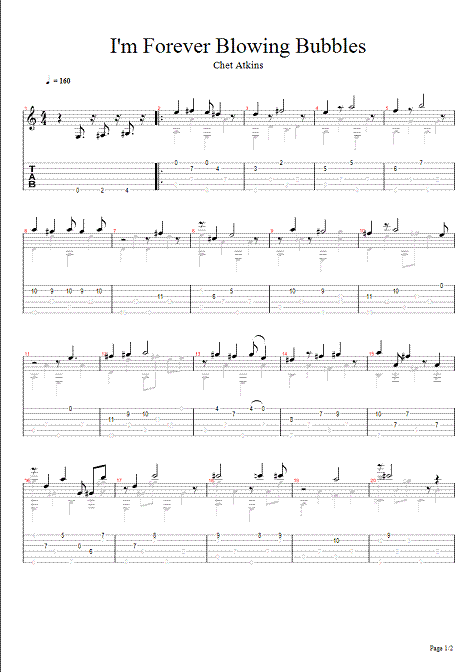 chet atkins - i am forever blowing bubbles - page 1