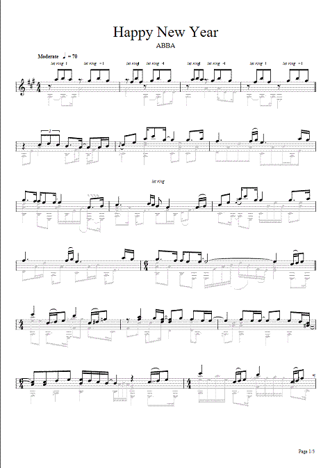 (abba) happy new year - sungha jung arr - page 1