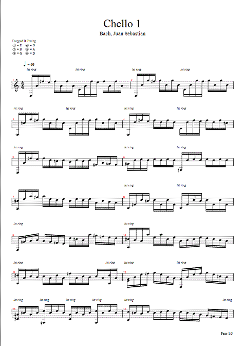 bach, johann sebastian - cello suite 1 - page 1