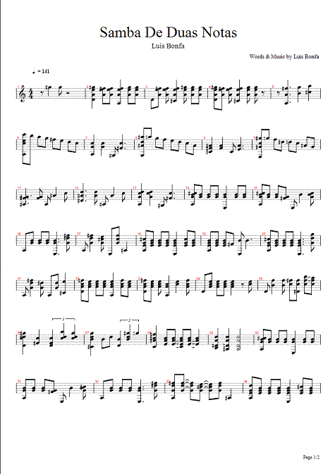 bonfa, luis - samba de duas notas - page 1
