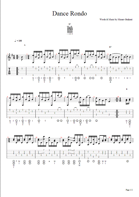 giuliani, mauro - dance rondo - page 1