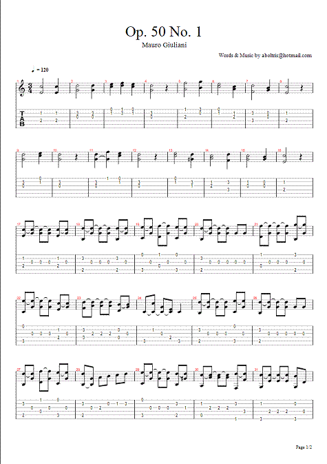 giuliani, mauro - op. 50 no. 1 - page 1