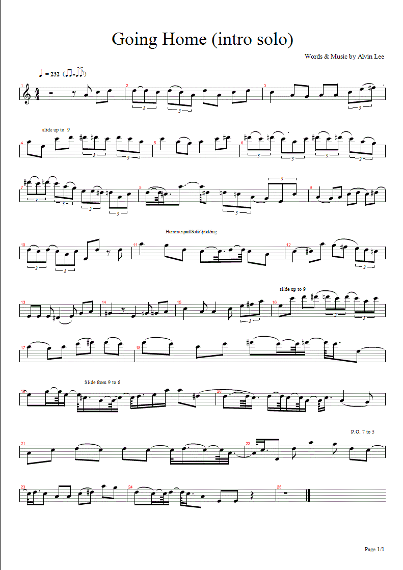 lee, alvin - going home (intro solo) - page 1
